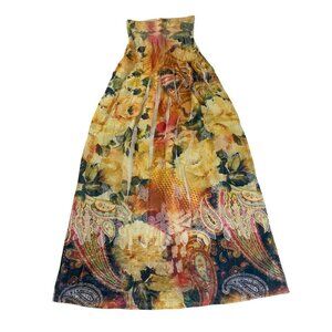 Lapis Women's Yellow Floral Sleeveles Sundress Maxi Summer Dress - One Size